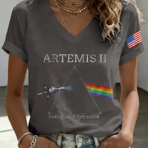 Casual Geometric V Neck Short Sleeve T-shirt, T-shirts, color:Light Gray|size:3XL, catalog Noracora shop