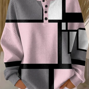 Casual Geometric Sweatshirt, Hoodies & Sweatshirts, color:Pink|size:5XL, catalog Noracora shop