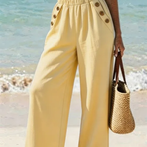Women Plain Long Pants Casual Spring/Fall Trousers, Pants, color:Yellow|size:XXL, catalog Noracora shop