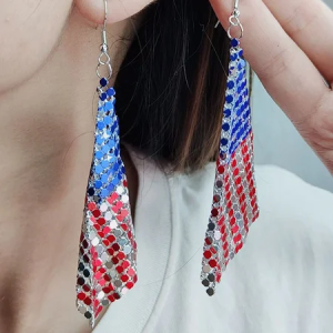 American Flag Color Block Independence Day AcrylicMaterial Earrings, Earring, color:Color2, catalog Noracora shop