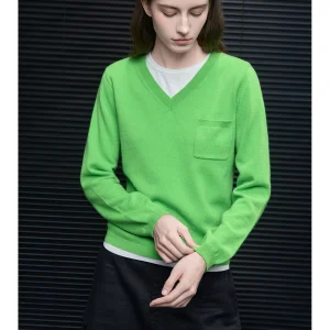 Pure Wool V-Ne Knitwear Soft Cozy Women's Spring New Sle Street Sle Loose Fit Long Sve ort Length Inner Wear - AliExpress Sweaters&Jumpers