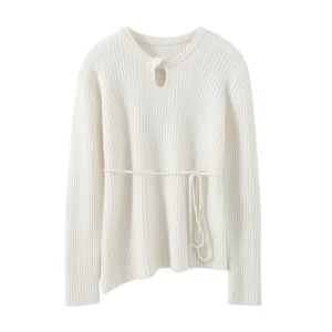 2026 New Autumn Winter Women's Cashmere O-neck Pullovers 100% Cashmere Knitwear Sweater Chic Vertical Thread Soft Clothing Top - AliExpress Sweaters&Jumpers