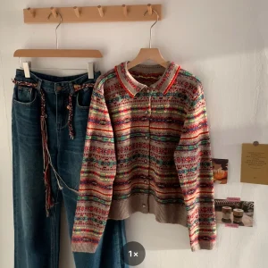 Retro Knitted Fair Isle Pattern Sweater Women's Winter Casual  Collar Thi Warm Long Sve Wool Blend Comfortable Fit - AliExpress Sweaters&Jumpers