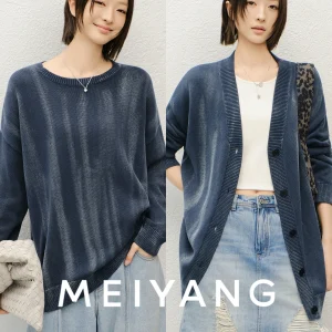 MeiYang Cotton Knitted Sweater Baby Waed Color round Ne Overhead V-Ne Open Cardigan Casual Loose Fit Long Sve - AliExpress Sweaters&Jumpers