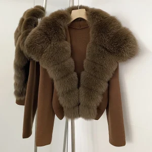 Knitwear Women's Long Sleeve Knitted Cardigan Women's Sweater Knitting Jacket with Fur and cuffs Knitted Top Short Sweater - AliExpress Sweaters&Jumpers