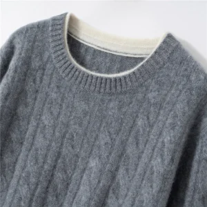 CHICUU Women's 100% Cashmere Sweater O-neck Cable Knitting Pullover Autumn Winter Thickness Warm Cashmere Knitted Clothes Tops - AliExpress Sweaters&Jumpers