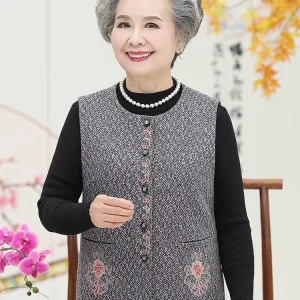 Hengyuanxiang andma Spring Autumn Vest Old Lady's Sweater Outerwear ly Women's Mom's Spring Autumn Vest Clothes - AliExpress Sweaters&Jumpers