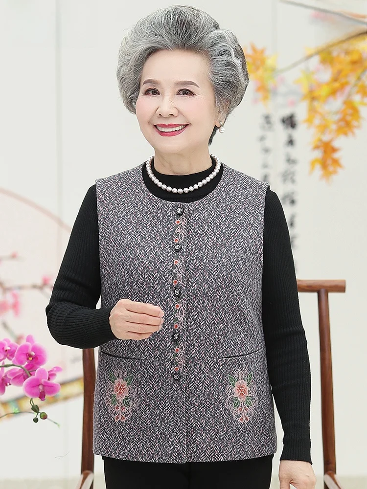 Hengyuanxiang andma Spring Autumn Vest Old Lady's Sweater Outerwear ly Women's Mom's Spring Autumn Vest Clothes - AliExpress Sweaters&Jumpers