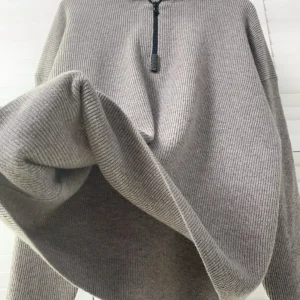 Classic Simple Versatile Loose Silhouette Pure Wool Hooded Half-Zip Knitted Pullover Warm Sweater For Women - AliExpress Sweaters&Jumpers