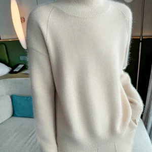 Light Luxury Woman 100% Cashmere Sweater New Autumn Winter Loose Knitted Pullover Thick Long Sleeve Clothing Tops Ladies Jumper - AliExpress Sweaters&Jumpers