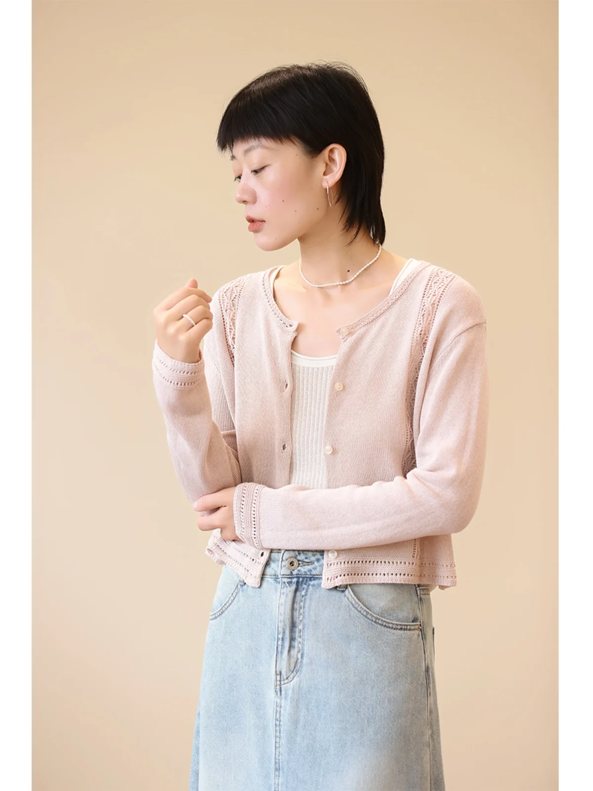 Retro Sle Thin Knitted Cotton Sweater Women's Air Conditioning irt Sun Protection Open Cardigan Top Paper Silk Material - AliExpress Sweaters&Jumpers