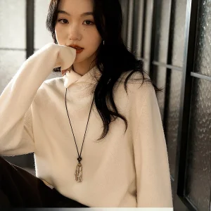 Xiao Han Ge Thi Wool Camere Knitted Sweater Small Collar Soft Loose Sle Casual Commute Faion Spring 2026 Women's Wear - AliExpress Sweaters&Jumpers