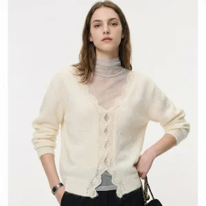 French Sle Lace Splice Camere Knitted Open Cardigan Women Spring Autumn Front Ba Two Wear Gentle Fairy Pure Desire Sweater - AliExpress Sweaters&Jumpers