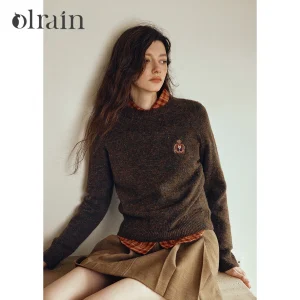 OLrain Simple Knitted Sweaters Women's Autumn 2026 New O-Neck Embroidered Pullovers Casual Commute Long Sleeve Tops O57QZ001686 - AliExpress Sweaters&Jumpers