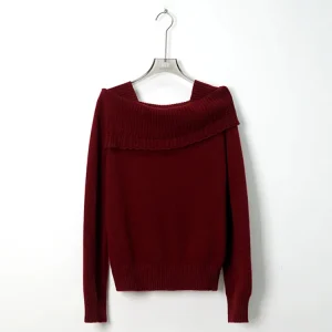 Fraant oulder Knitted Woolen One-oulder Top by Old Yang Autumn Winter New Sle 00% Camere Long Sve Mid-Length - AliExpress Sweaters&Jumpers