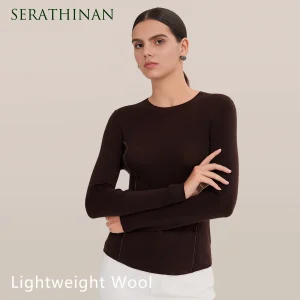 BY3521286 Women's Fitted Long Sleeve Merino Wool Crewneck Sweater Ribbed Knit Pullover Superfine Wool Sweater for Fall - AliExpress Sweaters&Jumpers
