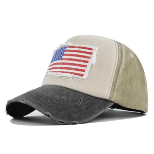 Vintage Color Block Embroidery American Flag Hat Baseball Cap, Hats, color:Black|size:One-size, catalog Noracora shop
