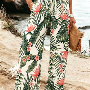 Women Tropical Long Pants Casual Spring/Fall Trousers, Pants, color:As Picture|size:4XL, catalog Noracora shop
