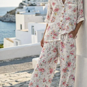 Women Plain Two-Piece Set Daily Half Sleeve Vintage Summer Top With Pants Matching Set, Sets, color:Pink|size:5XL, catalog Noracora shop