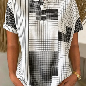 Vintage Striped Short Sleeve T-shirt, T-shirts, color:Black-white|size:5XL, catalog Noracora shop