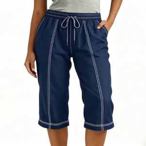 Women Plain Capris Pants Vintage Summer Trousers, Shorts, color:Purple|size:3XL, catalog Noracora shop