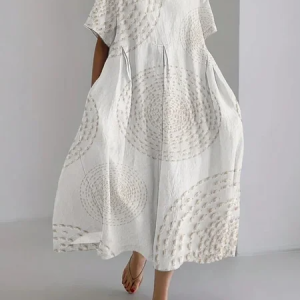 Women Geometric Spring/Fall Dress V Neck Long Sleeve Shirt Dress A-Line Dress, Dresses, color:White|size:4XL, catalog Noracora shop