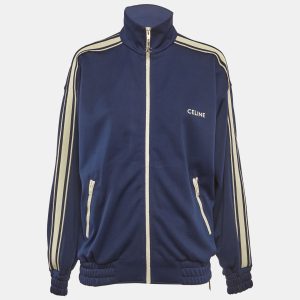 Celine Blue Jersey Side Stripe Track Jacket XS, Coats & Jackets - Luxury Closet