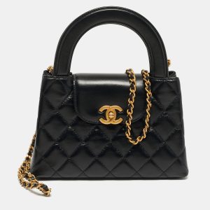 Chanel Kelly Nano Black Quilted Leather Shopper Bag, Shoulder Bags - Luxury Closet