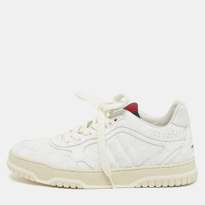 Gucci Re-Web Size 38 White GG Coated Fabric Low Top Sneakers, Athletic Shoes & Sneakers - Luxury Closet