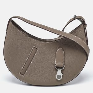 Herm&egrave;s P'tit Arcon Etoupe Togo and Swift Leather Shoulder Bag, Shoulder Bags - Luxury Closet