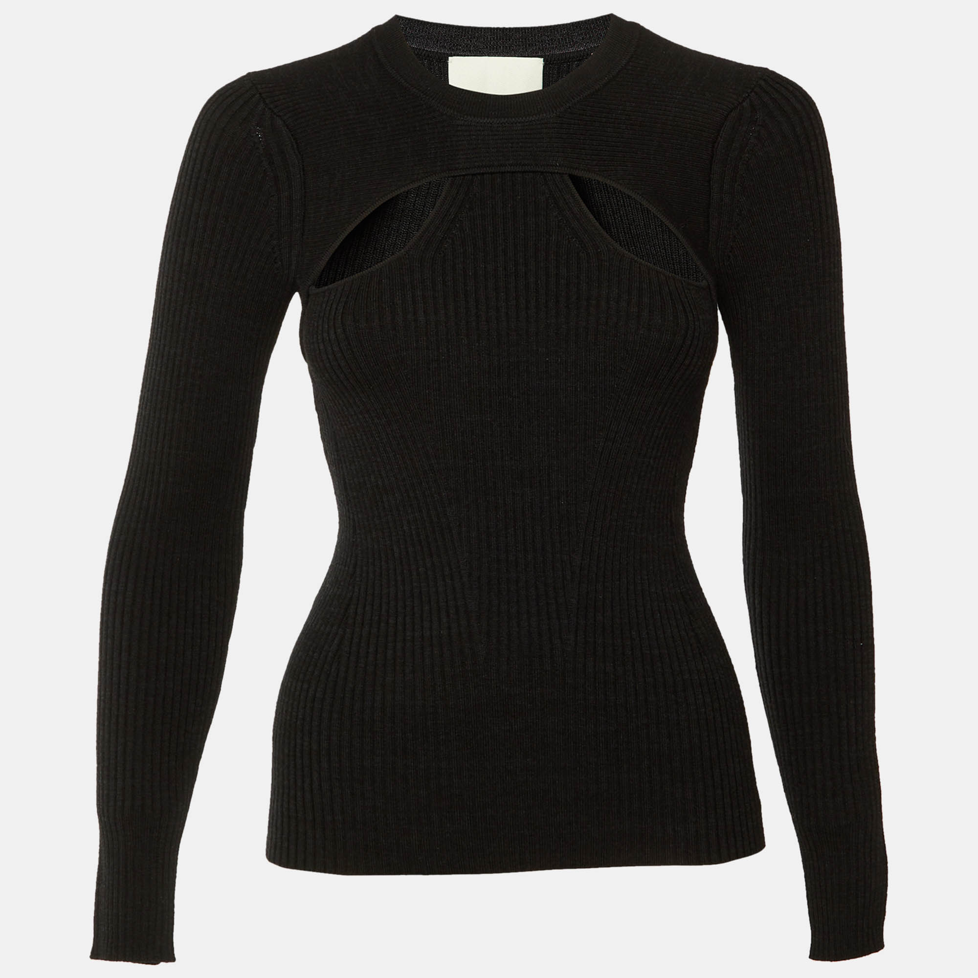 Isabel Marant Black Merino Wool Knit Zana Cut-Out Jumper S, Sweaters & Cardigans - Luxury Closet