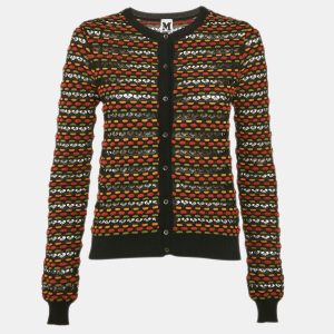 M Missoni Black Pointelle Knit Button Front Cardigan S, Sweaters & Cardigans - Luxury Closet
