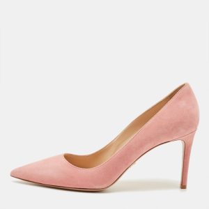 Prada Size 41 Pink Suede Pointed Toe Pumps, Pumps - Luxury Closet