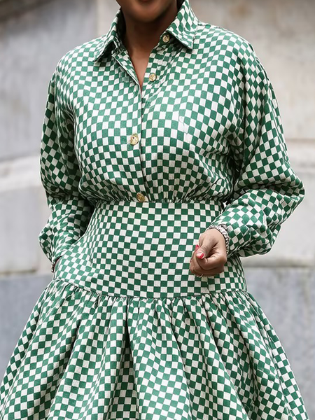 Urban Plaid Shirt Collar Shirt, Blouses and Shirts, color:As Picture|size:XXL, Stylewe