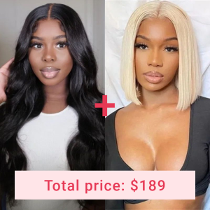 Nadula16 Inch Body Wave V Part Wig + 10 Inch 613 Bob Lace Closure Wig, Catalog Online Nadula 2002