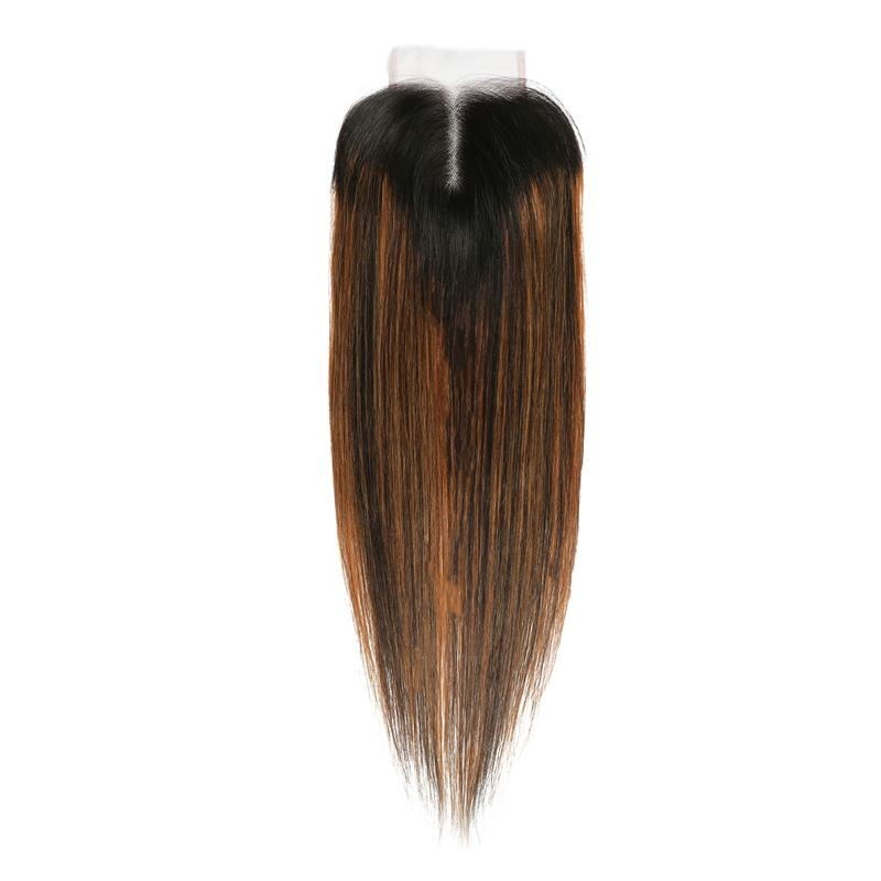 Nadula Ombre Brown Highlights Straight Virgin Human Hair 4x4 Free Part Lace Closure, Catalog Online Nadula 1538