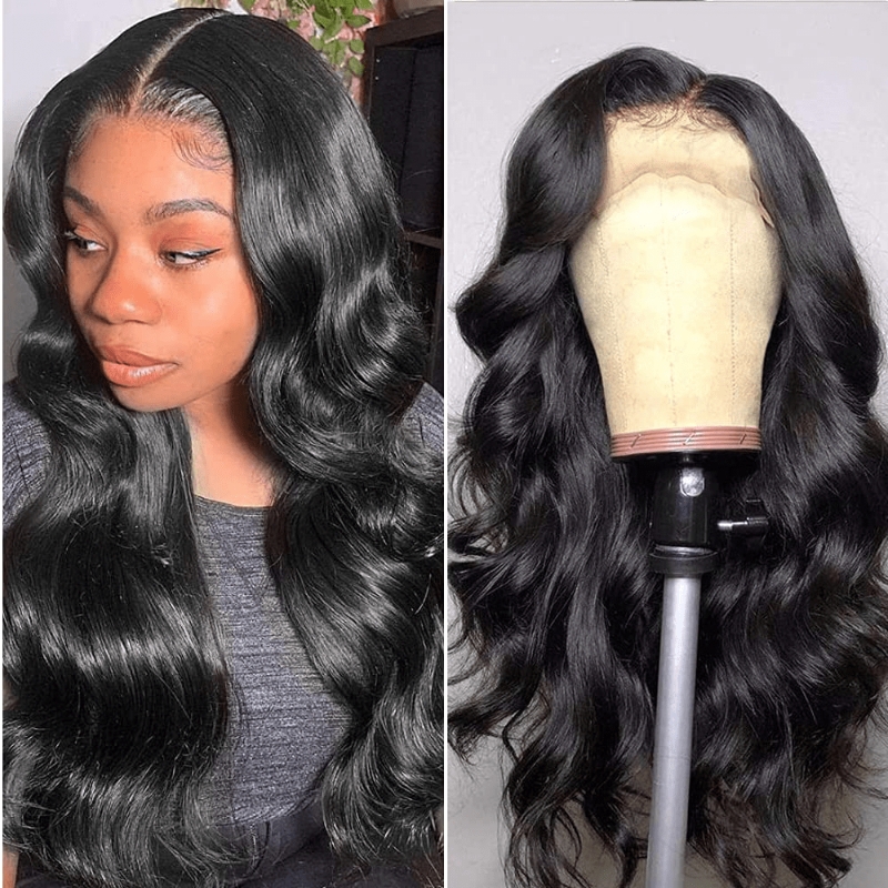 Nadula 16 Inch Body Wave Glueless Human Hair Wigs 4*4 Lace Closure Natural Black Virgin Hair 130% Density Wig, Catalog Online Nadula 2086