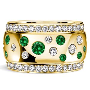 eternity band - Italo Flush Set Waterfall Emerald & White Sapphire Eternity Band For Women, Italo jewelry - Online Catalog