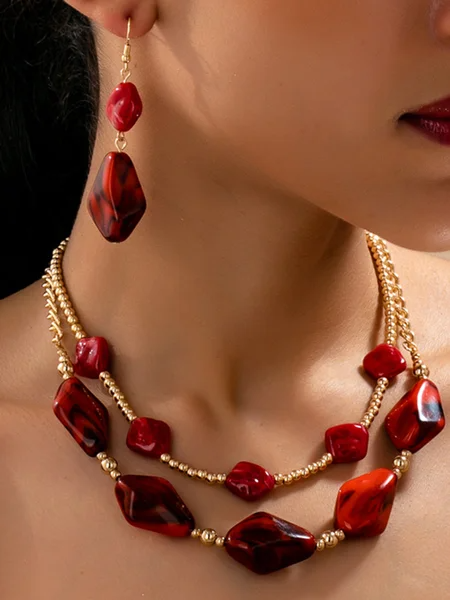 Marbled Resin Necklace, Necklaces, color:As Picture|size:One-size, Stylewe