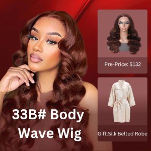 Nadula Pre Sale #33B Red Brown Auburn Body Wave Lace Front Human Hair Wig Hair Perfect Winter Hair Color, Catalog Online Nadula 1928