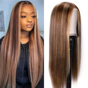 Nadula Straight Blonde Wig Hand Tied Lace Wigs Brown Wig Highlight Color 150% Density Natural Hairline, Catalog Online Nadula 1109