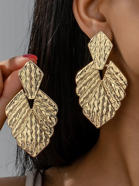 Elegant Plain Dangle, Earrings, color:Golden, Stylewe