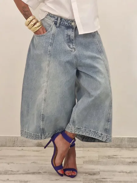 Denim Loosen Casual Jeans, Jeans, color:Blue|size:XXL, Stylewe