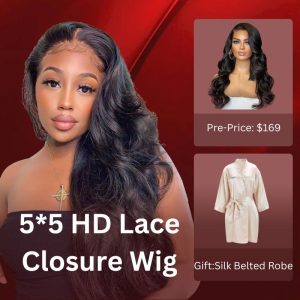 Nadula Pre Sale 5x5 HD Lace CLosure Wig Human Hair Body Wave Natural Black Lace Frontal Closure Wig 180% Density, Catalog Online Nadula 1578