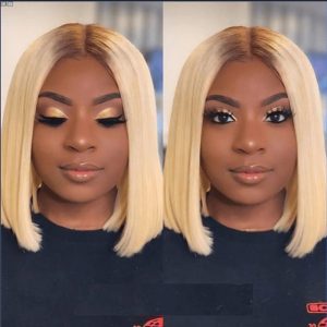 Nadula Lace Front 613 Blond With Dark Roots Straight Short Bob Wig, Catalog Online Nadula 2279