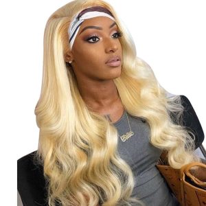 Nadula Whatsapp Flash Deal 613 Blonde Color Headband Scarf Wigs Virgin Human Hair Body Wave Wigs 150% Density, Catalog Online Nadula 2303