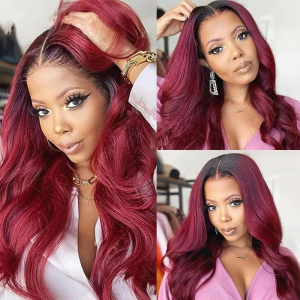 Nadula Whatsapp Flash Deal Ombre 99J Burgundy Straight Human Hair Wig Upgraded V-shape Glueless Wig No Lace No Glue, Catalog Online Nadula 2255