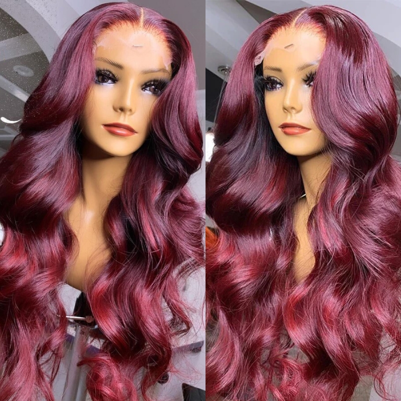 Nadula 13X4 Lace Front 99J Burgundy Red Wig Body Wave Human Hair Wigs Affordable Price, Catalog Online Nadula 2468