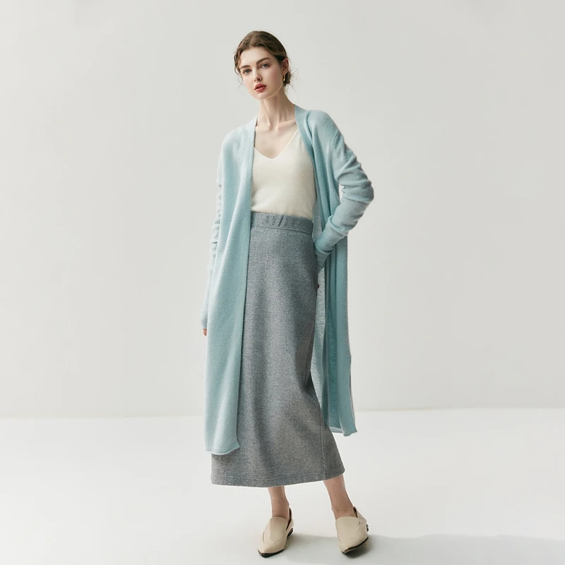 Women 100% Cashmere Sweater Long Cardigan Knitwear Clothes High Quality New Chic Autumn Winter Casual Loose Robe Female Soft Top - AliExpress Sweaters&Jumpers