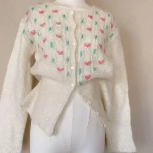 Button long sleeved round neck butterfly cardigan hand woven loose and comfortable soft mohair women's spring autumn new style - AliExpress Sweaters&Jumpers